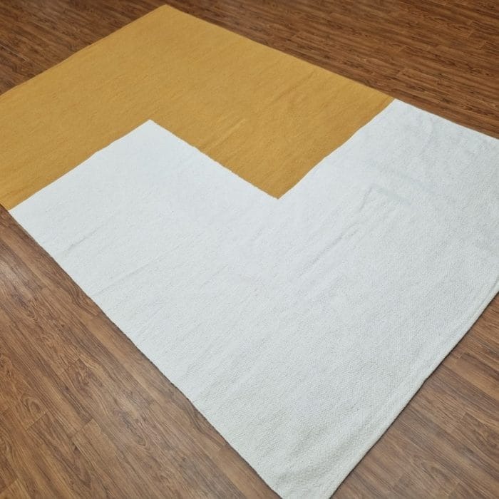 Brown White Eco Friendly Bohemian Rug, Handwoven Cotton Rugs, Large Area Rug for Living Room Rug, Outdoor Rug, Kitchen Rug 5x8 Feet